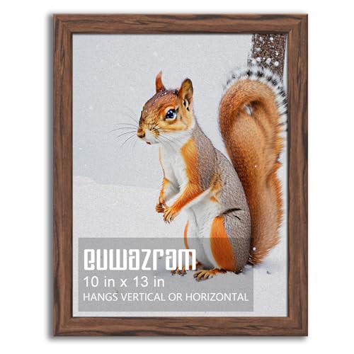 Rustic Walnut 10x13 Frame - Single Frame, 10 x 13 Poster Frame for Artwork, Puzzles, Photos and Movie Posters Picture Frames - size: 10" x 13"