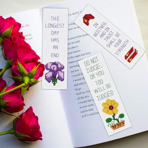 ORIGACH 6 Set Bible Verses Cross Stitch Bookmark Kit for Beginner - style: Bible Verses Cross Stitch Bookmark Kit