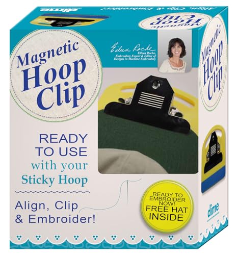 Magnetic Hoop Clip for Machine Embroidery on Hat Brim - Includes Cap
