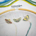 MAGNEECH 3 Pcs Flower Butterfly Needle Minder for Cross Stitch,Needlework and Embroidery Accessories, Gift for Cross Stitch Lover