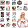 American 250th DTF Transfers Ready to Press, Iron on Decals for T-Shirts - color: USA 250th 195