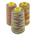 Rainbow Variegated Polyester Sewing Machine Thread - All-Purpose 3 Cones of 3000 Yards Each for Sewing, Quilting, Overlock, Embroidery & Hand Embroidery