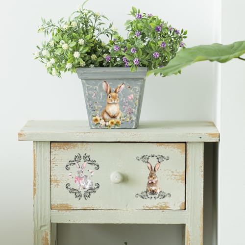 OLYCRAFT 3Pcs/Set Easter Rub on Transfers for Furniture and Crafts - style: Bunny