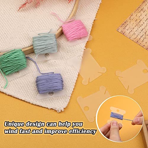 LOKUNN Embroidery Floss Bobbins 150 PCS Embroidery Floss Organizer - color: Transparent*150