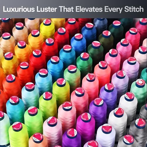 BAI Embroidery Machine Thread, 2 Spools Black Polyester Embroidery Thread, 5000 Yards Each, 40WT High-Speed Thread for Commercial Multi-Needle Machines, Hats, Logos & Bulk Production - color: 2 Balck