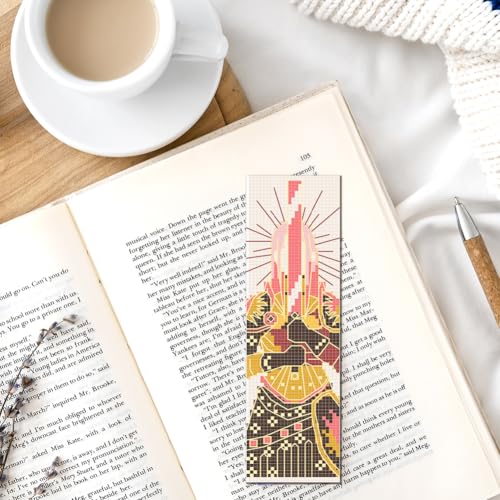 FREEBLOSS 6 Set Cross Stitch Bookmark Kits Sword & Rose Pattern Stamped Cross Stitch Kit 11CT Embroidery Kit with Instructions for Adults Beginners 20x6cm/8x2.4inch - style: Knight&Sword&Rose