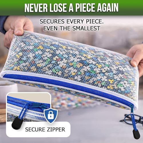 10 Pack Mesh Zipper Pouch Bags A3-12x18 - Plastic Zipper Pouches for Organizing - Board Game Organizers - Large Zippered Pouch Bag - Mesh Pouches with Zippered - Board Game Bags - Puzzle Storage - size: 10 Pack A3