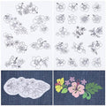 CRASPIRE 2 Sheets Hibiscus Flower Water Soluble Embroidery Patterns Stabilizers Tropical Hand Sewing Stick and Stitch Transfers Fabric Wash Away Pre-Printed Self Adhesive for Bags Cloth Sewing Lovers - style: 2 Sheets Hibiscus Flower