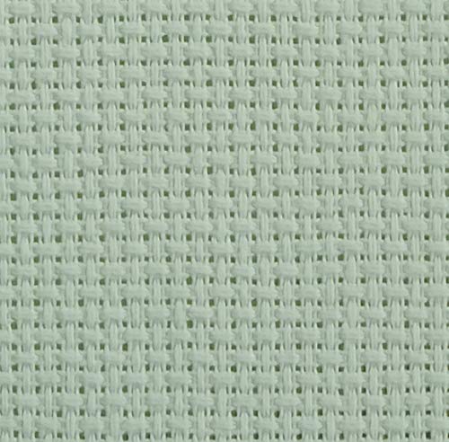 KCS 59" x 1 Yard(92cmx149cm) 14ct Counted Cotton Aida Cloth Cross Stitch Fabric (Light Green) - color: Light Green
