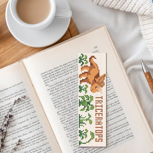 FREEBLOSS 6 Set Cross Stitch Bookmark Kit Cartoon Dinosaur Stamped Cross Stitch Kits for Beginners DIY Embroidery Bookmarks DIY Bookmark Kit for Adults Gift 6 * 20CM - style: Cartoon Dinosaur