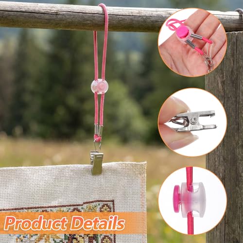 24Pcs Cross Stitch Side Tension Clips, Elastic Cross Stitch Frame Slips, Adjustable Fabric Fastening Clip for Embroidery Fabric