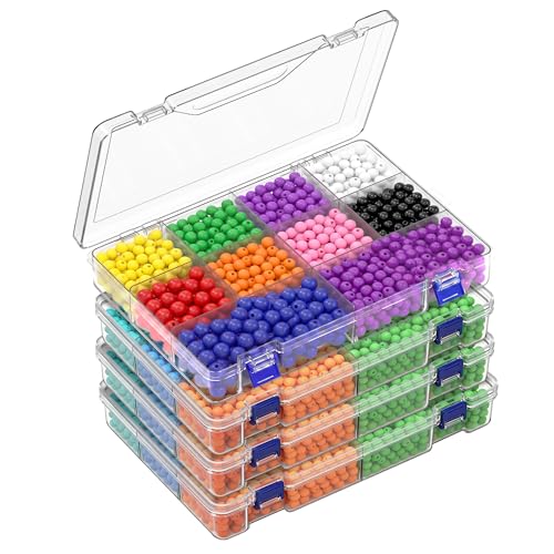 4 Pack 10 Grids Clear Organizer Box with Dividers, 11.7 x 7.9 x 2.4 in - color: 4 Pack, size: Large 10 Grids(11.7 x 7.9 x 2.4 inch)