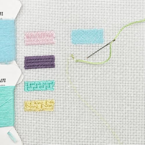 Howie’s Needlepoint Canvas, 18 Mesh Blank White 18"x20" Orange Line Blank Mono Canvas (20"x18") - color: 18in X 20in