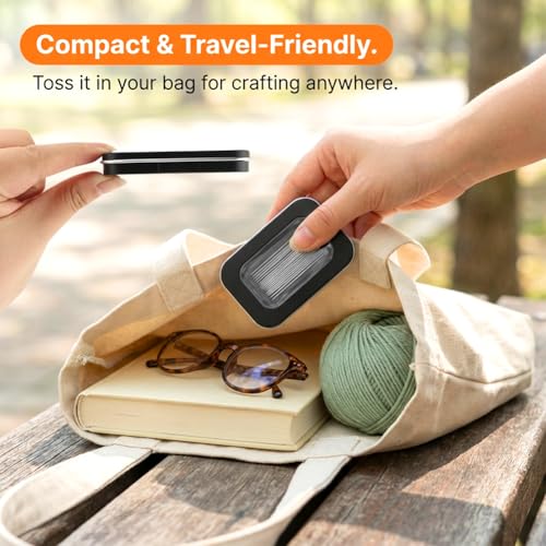 Magnetic Needle Holder Case with Clear Acrylic Lid, Sewing Needle Keeper with 25 Needles Included, Portable Strong Magnet Pin Storage Case for Sewing, Quilting and Crafts