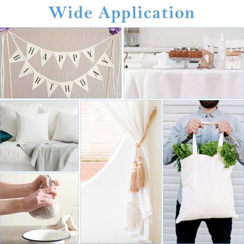 3 Yards White Cotton Fabric by The Yard Fabrics,59 Inches Wide Medium Weight 100% Natural Cotton Fabrics,Bleached Muslin Fabric for Sewing Clothing Crafts Material - color: White, size: 3 Yard