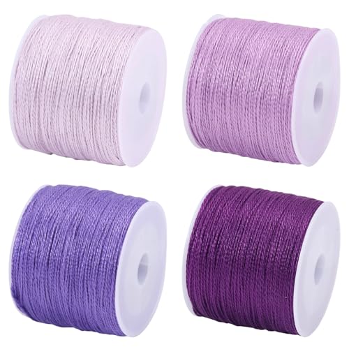 FREEBLOSS Sashiko Thread Sashiko Skein 110 Yards x 4 Colors Purple Cotton Embroidery Sewing Thread Japanese Quilting & Embroidery Sewing Kit Supplies