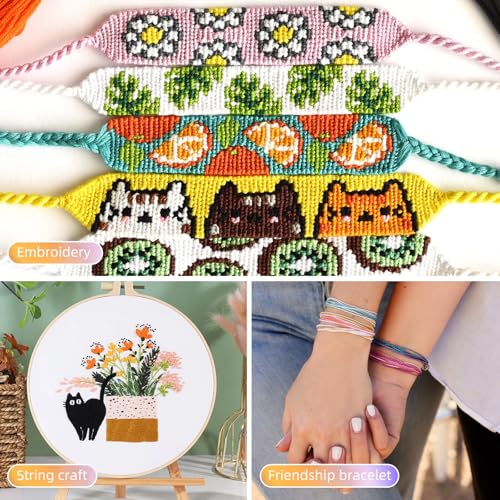 Embroidery Thread, 6 Strand Hand Embroidery Supplies Rainbow Embroidery Floss, Cross Stitch Thread for Bracelet, DIY Crafts, Sewing, Embroidery Supplies (50 Colour)