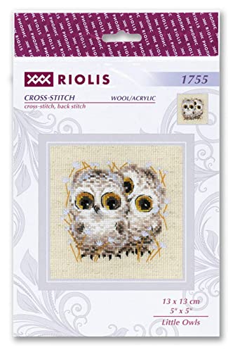 RIOLIS 1755 Little Owls Counted Cross Stitch Kit 5.12 x 5.12 in - style: Custom
