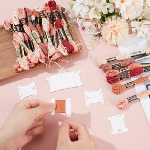 24 Skeins 6 Strands Variegated Pink Embroidery Floss Cross Stitch Threads Gradient Friendship Bracelets Yarn String Bulk with Floss Bobbins for Hand Sewing Knitting Crafts Crochet Stitching - color: Pink