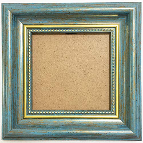 4x4 Photo Frame Blue Picture Frame Desktop Display Mount on The Wall.Plexiglass Panel (not Glass).Tips: Please Peel Off The Panel's Protective Film,Words on the Film Affect the Use