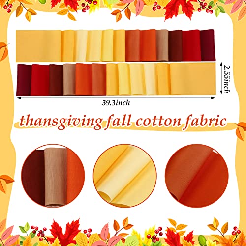 Hosuly 40 Pcs Fall Fabrics Orange Yellow Red Jelly Quilting Strips Roll - color: Fall Harvest