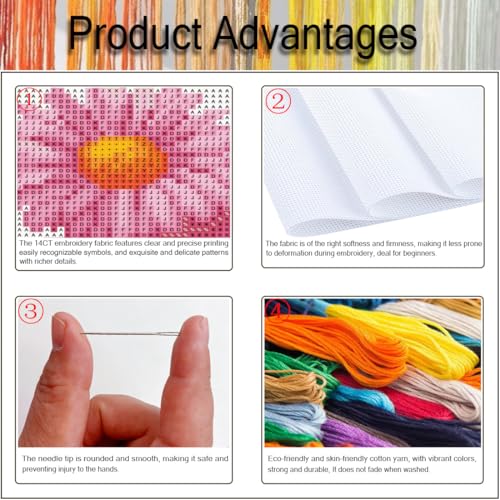 5 Pack Flower Butterfly Cross Stitch Bookmark Kits for Adult Beginners - color: butterfly and flowers