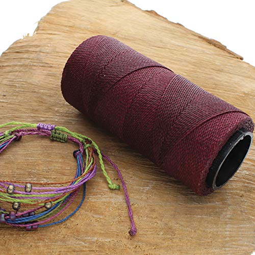 The Beadsmith Knot It Waxed Polyester Cord – Burgundy Color – 0.7mm Diameter – Light Wax, 144 Meters (472 Feet) Per Spool – Make Jewelry, Macrame, Friendship Bracelets and DIY Crafts - color: Burgundy