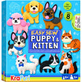 KRAFUN Puppy & Kitten Sewing Kit for Kids Ages 6+ | 8 Dolls - color: Puppy & Kitten