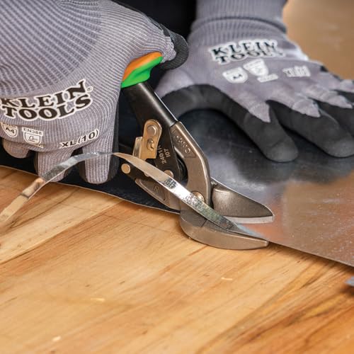 Klein Tools 2401R Right-Cutting Offset Snips, Aviation Tin Snips with Forged Blade for Precision Sheet Metal Cutting - style: Right-Cutting