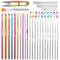 IMZAY 54 Pcs Crochet Hooks Set 0.6–6.5mm Ergonomic Crochet Needles Set - color: Transparent, size: 54 Pcs