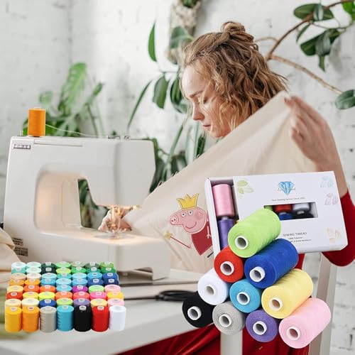 Simthread All Purpose Sewing Thread 98 Spool Assorted 1000 Yards Polyester Threads for Sewing(More Colors-98C) - color: More Colors-98C