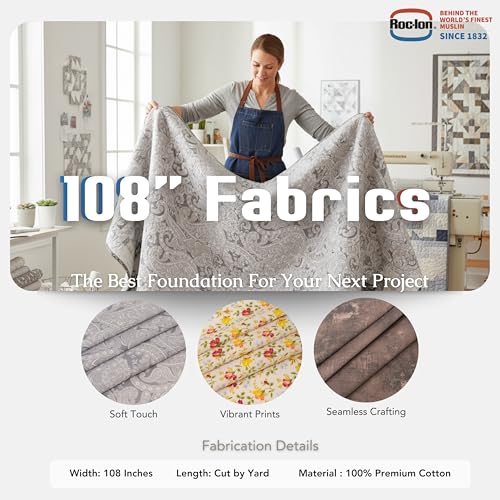 ROC-lon® 100% Cotton, 108" Wide, Preshrunk, Lightweight, Quilt Backing Fabric for Sewing and Craft Scattered Dots, Cut by Yard - color: Scattered Dots, size: Cut by the yard