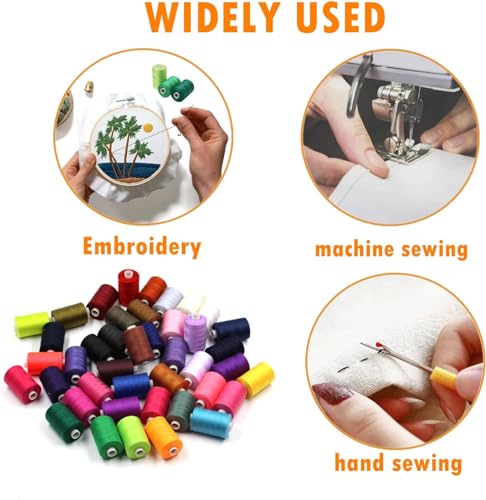 Simthread All Purpose Sewing Thread 98 Spool Assorted 1000 Yards Polyester Threads for Sewing(More Colors-98C) - color: More Colors-98C