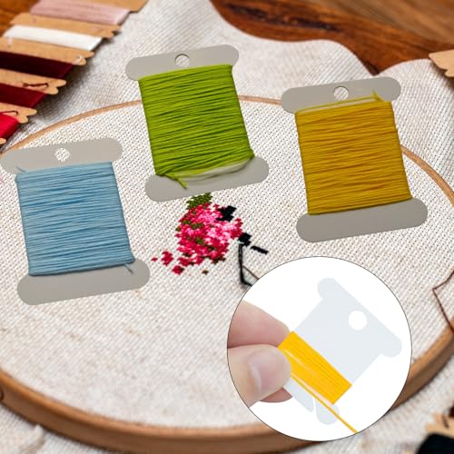 300 Pcs Plastic Embroidery Floss Bobbins, White - color: White