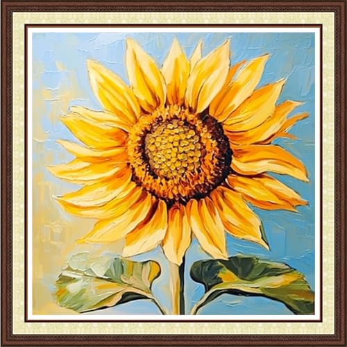 Findvoor Counted Cross Stitch Kits for Adults Full Range of Cross Stitching Embroidery Unprinted Pattern for Beginners, 11CT Needlepoint Kit Patterns Embroidery Kits-Magical Sunflower 18x18 inch - color: ColorCraft11
