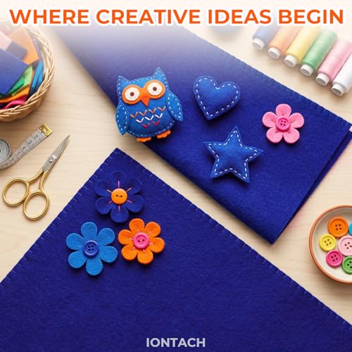 IONTACH 18" X 18" Soft Felt Sheets 1.6mm Thick (2 Packs, Royal Blue) - color: Royal Blue
