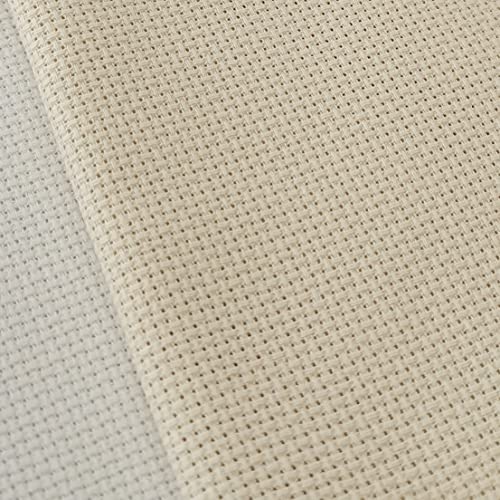 KCS 4/6 pc of 12" x 18" 30cmx45cm 16CT Counted Cotton Aida Cloth Cross Stitch Fabric (Cream, 4 pc) - color: Cream, size: 4 pc