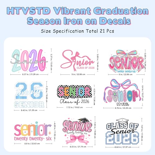 Senior Iron on Transfers Heat Transfer Viny 21pcs - color: halloween patterned