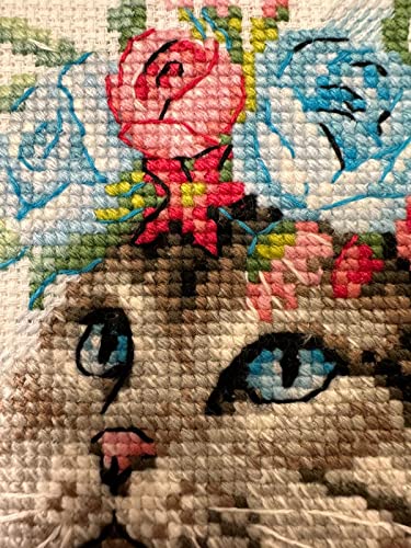RIOLIS 2088 Cat in Flowers Counted Cross Stitch Kit 6 x 7 in - style: Cat in Flowers 2088