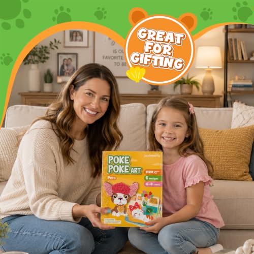 jackinthebox Poke Art Pets Crafts Kits for Children, Gifts Toys, Ages 4-8 - style: Pets
