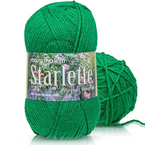 Mary Maxim Starlette Yarn, Soft Acrylic Yarn, 3.5 OZ,180 Yards,Grass Green - color: Grass Green