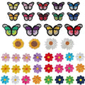 42PCS Butterfly Flower Embroidery Patches, Iron On Sew On Appliques DIY - color: Butterfly & Flower