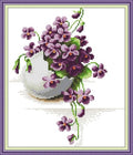 Meecaa Cross Stitch Kits 14 Count Stamped, Egg Succulent Plant Embroidery Kit with Accessories Pre Printed (Night) - color: Night