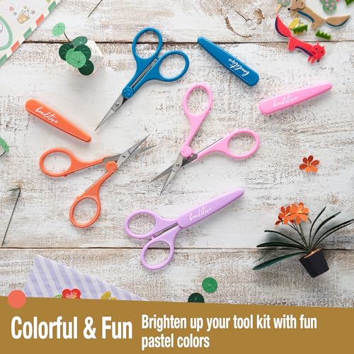 Beaditive High Precision Detail Scissors Set (2-Pc) Sharp, Fine Tips | Paper Cutting, Scrapbooking, Sewing, Crafting | Stainless Steel | Protective Cover (Mid Century) - color: Mid Century