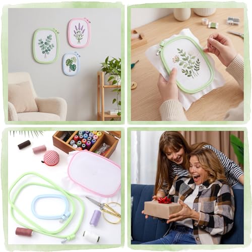 3 Size Square Embroidery Hoop Set Embroidery Hoops, Multi-Color