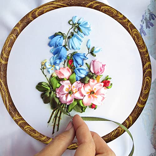 5PCS Embroidery Hoops 5 Inch, Imitated Wood Round Cross Stitch Hoops