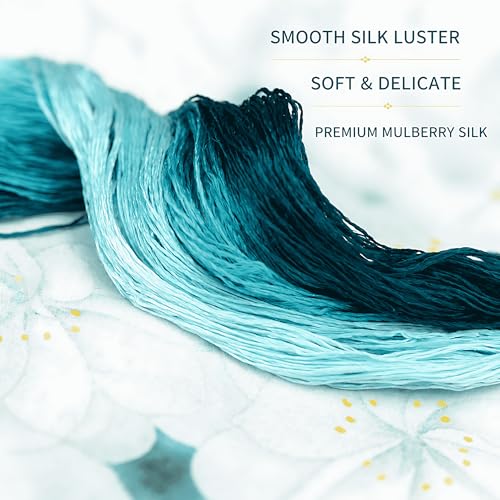 Natural 100% Silk Thread, Handmade Embroidery Thread Silk Floss 8 Colors 110m Each (94) - color: 94
