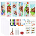 ORIGACH 6 Set Turtles Cross Stitch Bookmark Kit for Beginner - style: Turtles