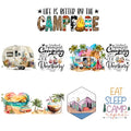 Camping UV Transfer Sticker 5 Sheet Waterproof 3D Camp Cup Wraps Stickers for 16OZ Glass Mug Rub On Transfer Furniture Craft DIY Crafts - style: Camp-5PCS