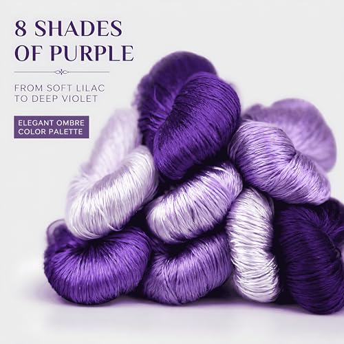 Natural 100% Silk Thread, Handmade Embroidery Thread Silk Floss 8 Colors 110m Each (95) - color: 95